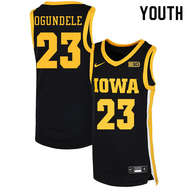 Youth #23 Josh Ogundele Iowa Hawkeyes College Basketball Jerseys Sale-Black